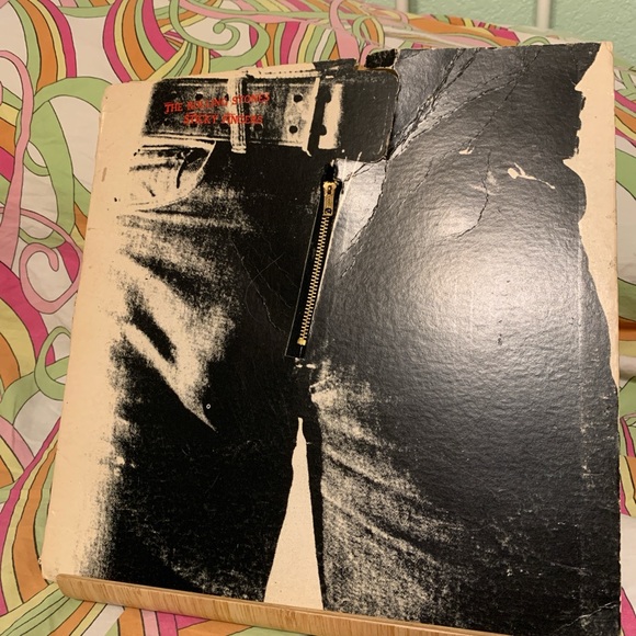Vintage Rolling Stones Sticky Fingers vinyl record